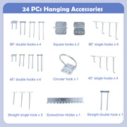 48 x 24 Inch Workbench Work Table with 3 PCs Pegboard Drawer and Shelves-Black