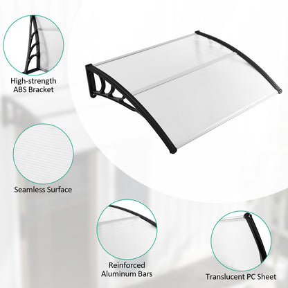 48 x 40 Inch Outdoor Front Door Window Awning Door Canopy Exterior