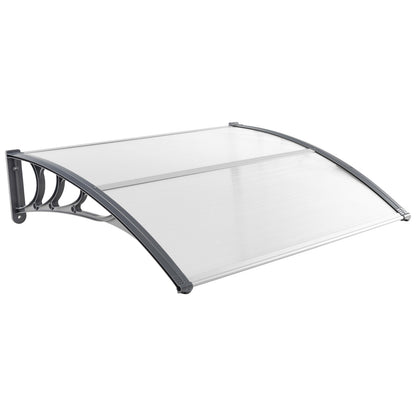 48 x 40 Inch Outdoor Front Door Window Awning Door Canopy Exterior-Black - Gray