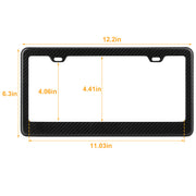 License Plate Frame Rustproof Waterproof Carbon Fiber Black License Plate Frame 2 Holes