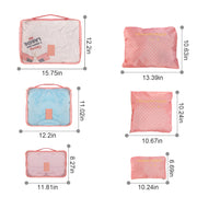 9Pcs Nude Pink Clothes Storage Bags Travel Luggage Organizer