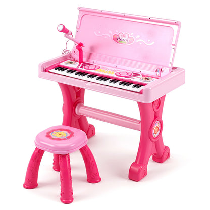 49-Key Kids Electric Piano Keyboard with Stool & Microphone