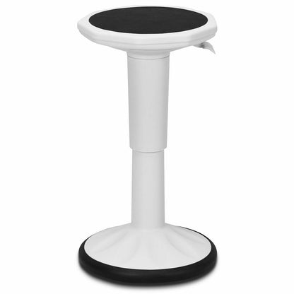 Adjustable Active Learning Stool Sitting Home Office Wobble Chair with Cushion Seat-White - White
