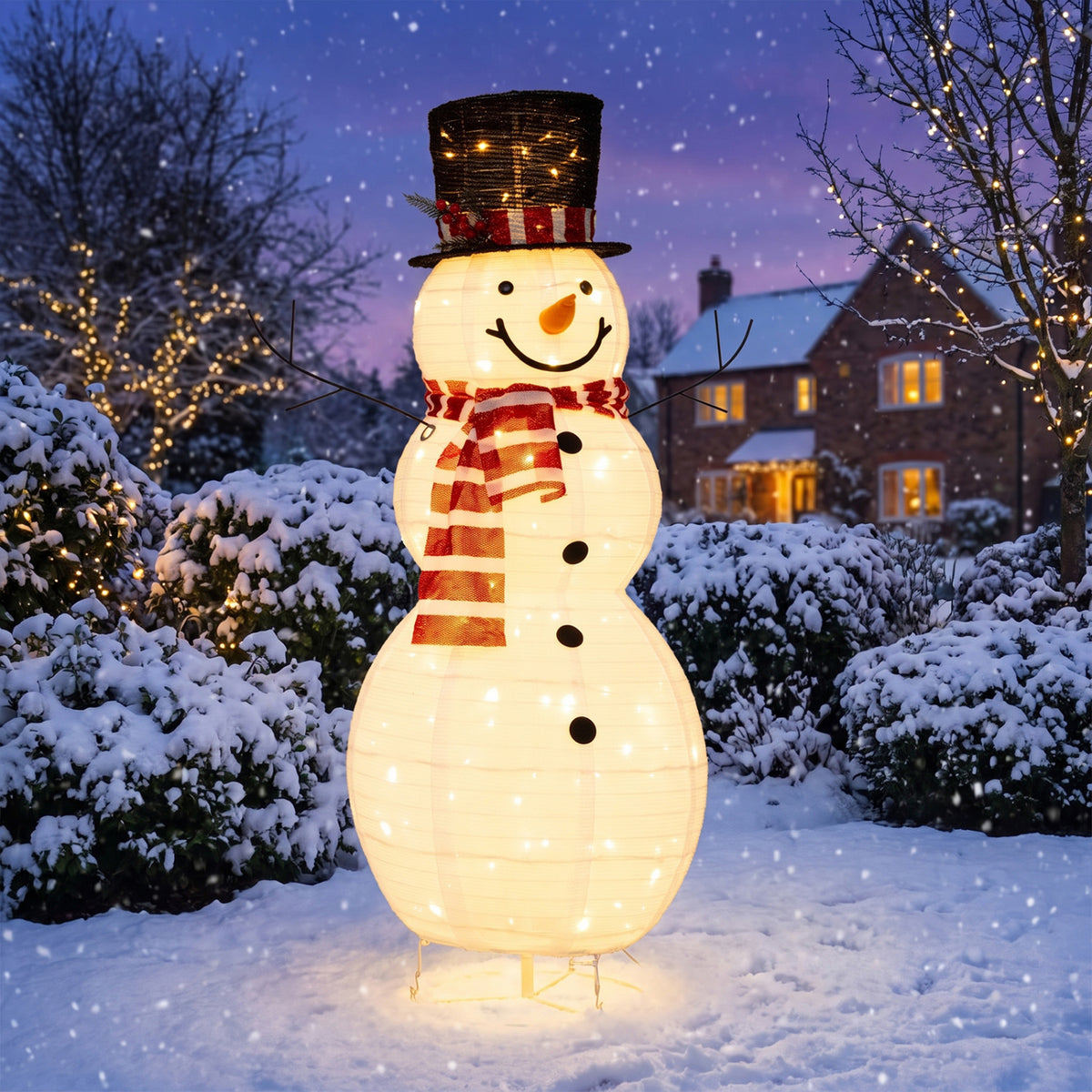 4.2 ft Lighted Christmas Snowman Decoration