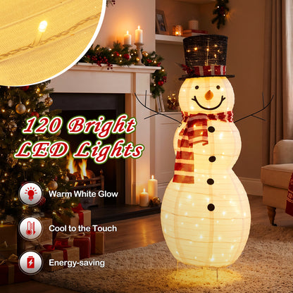 4.2 ft Lighted Christmas Snowman Decoration