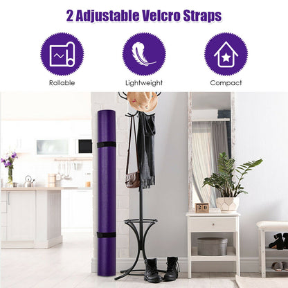 Large Yoga Mat 6' x 4' x 8 mm Thick Workout Mats-Purple