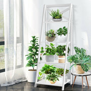 2 Pieces 4-Tier Wood Display Storage Bookshelf Set-White