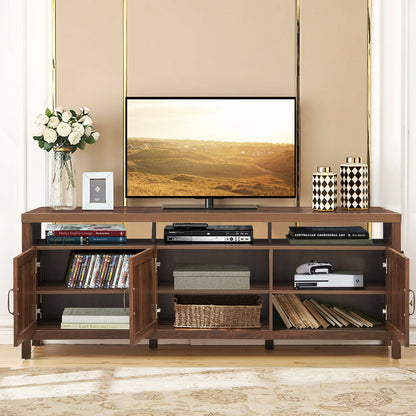 Universal TV Stand Entertainment Media Center for TV's up to 65 Inch-Walnut - Walnut