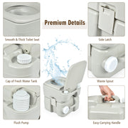 5.3 Gallon 20 L Portable Travel Toilet for Camping RV Indoor Outdoor