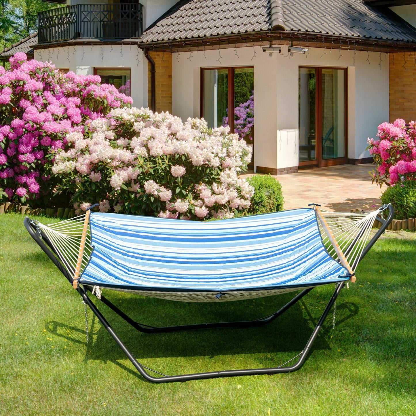 Hammock Stand Heavy Duty Steel Frame with Adjustable Chains