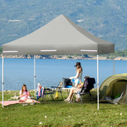 10 x 10 Feet Pop up Gazebo with 4 Height and Adjust Folding Awning-Gray