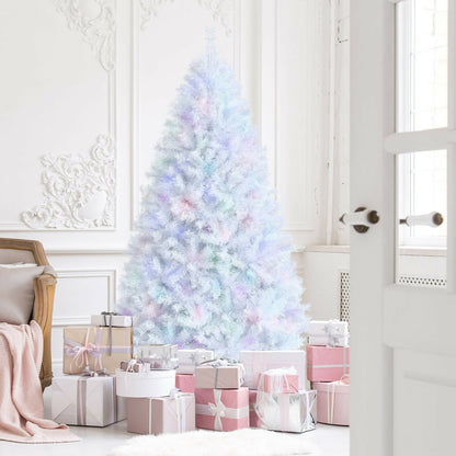 7 Feet White Iridescent Tinsel Artificial‚ÄÇChristmas Tree with Metal Stand