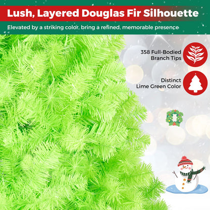 4.5 FT Pre-Lit Lime Green Christmas Tree w/ 500/250/140/750 Warm White LED Lights