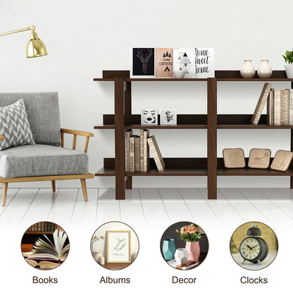 59 Inch Console Table with 3-tier Open Shelf for Front Hall Hallway and Foyer