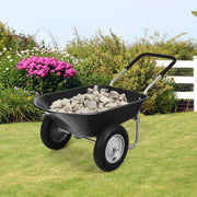 2 Tire Wheelbarrow Garden Cart Heavy-duty Dolly Utility Cart-Black