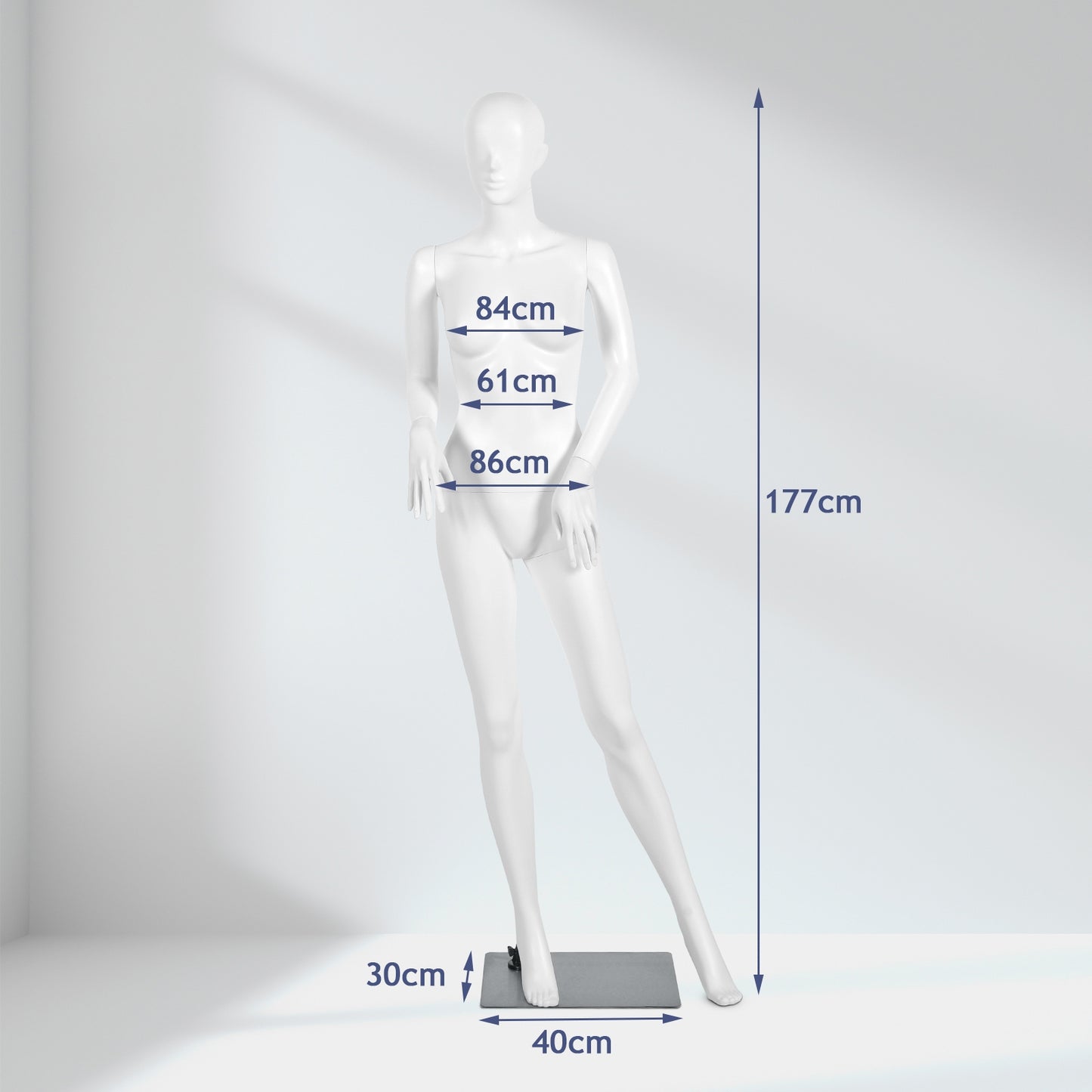 5.8 ft Plastic Female Mannequin Adjustable Detachable Manikin with Metal Stand