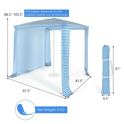 6.6 x 6.6 Feet Foldable and Easy-Setup Beach Canopy With Carry Bag