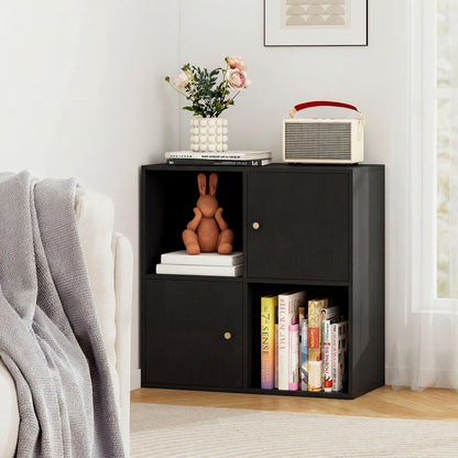 4-Cube Bookcase with 2 Cabinets and Anti-Tip Kit