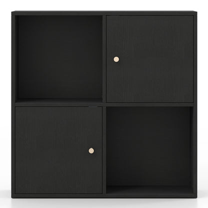 4-Cube Bookcase with 2 Cabinets and Anti-Tip Kit