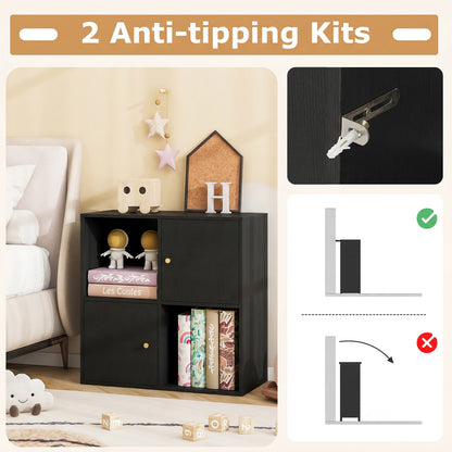 4-Cube Bookcase with 2 Cabinets and Anti-Tip Kit