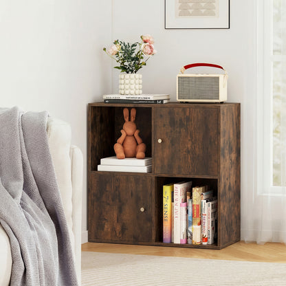 4-Cube Bookcase with 2 Cabinets and Anti-Tip Kit