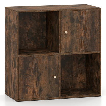 4-Cube Bookcase with 2 Cabinets and Anti-Tip Kit