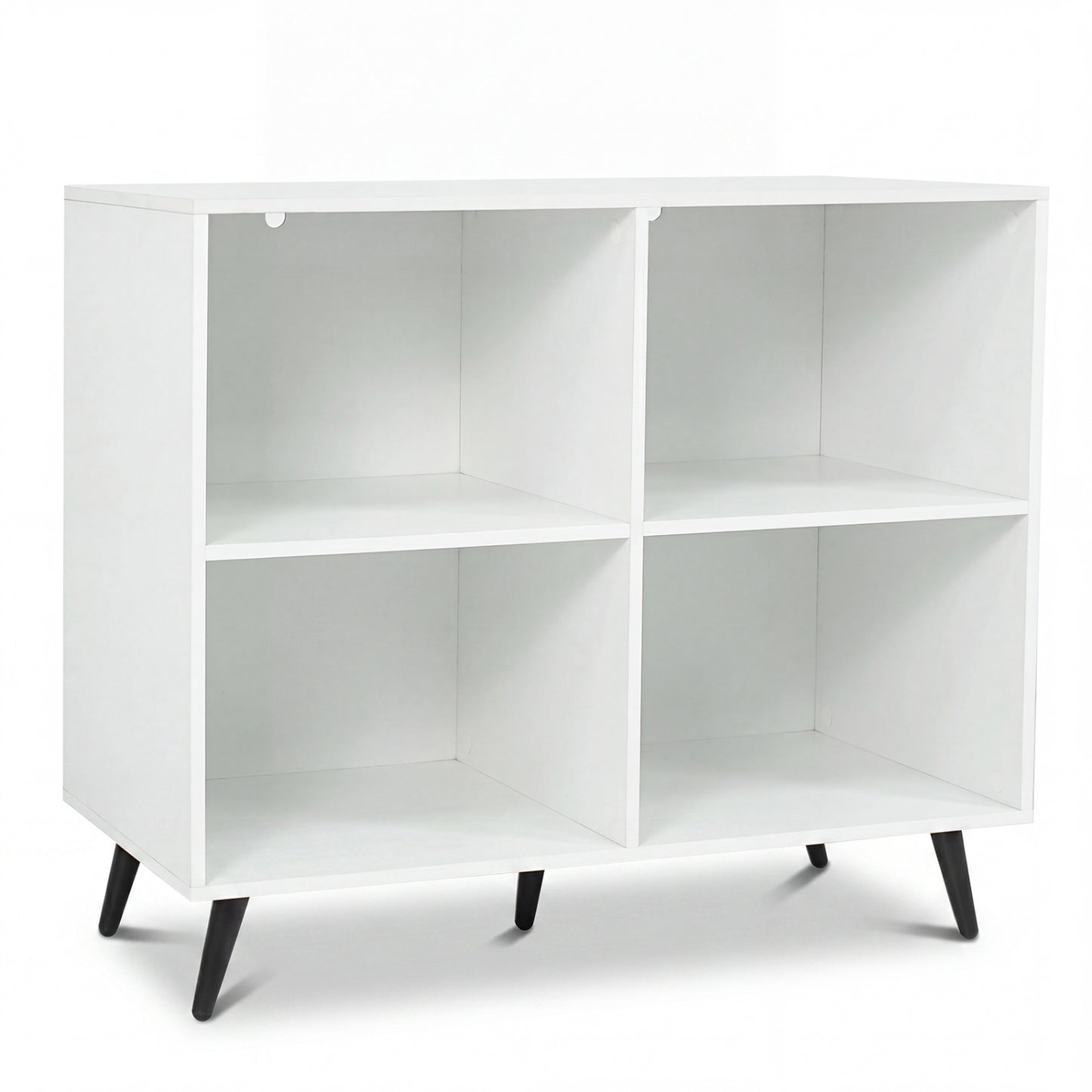 4-Cube Bookshelf with Metal Legs - White