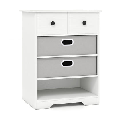 4-Drawer Dresser Modern Chest Storage Organizer with Open Shelves