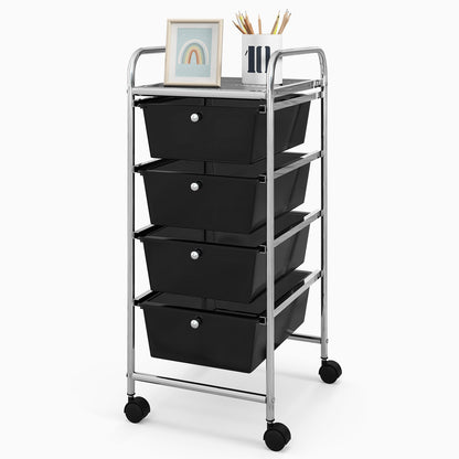 4-Drawer Cart Storage Bin Organizer Rolling with Plastic Drawers