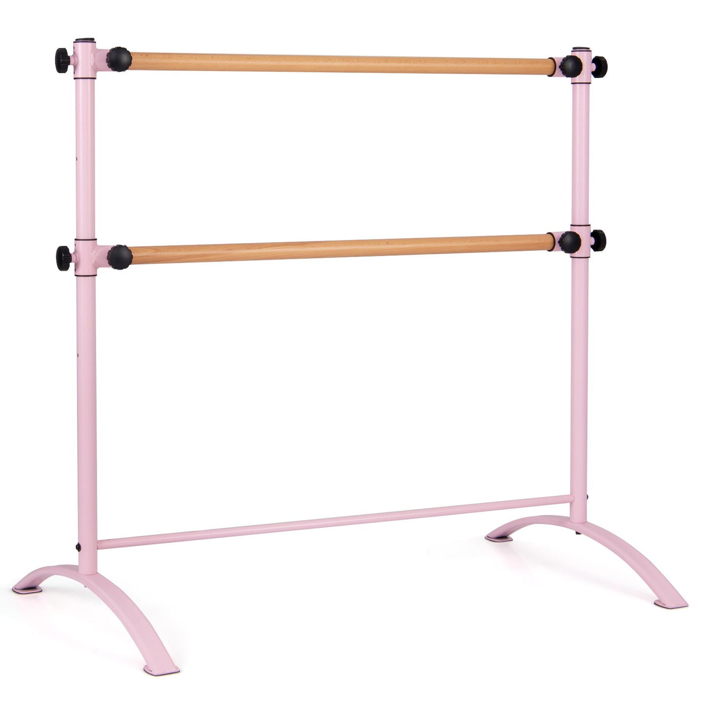 4 Foot Portable Freestanding Double Ballet Barre-Pink - Pink