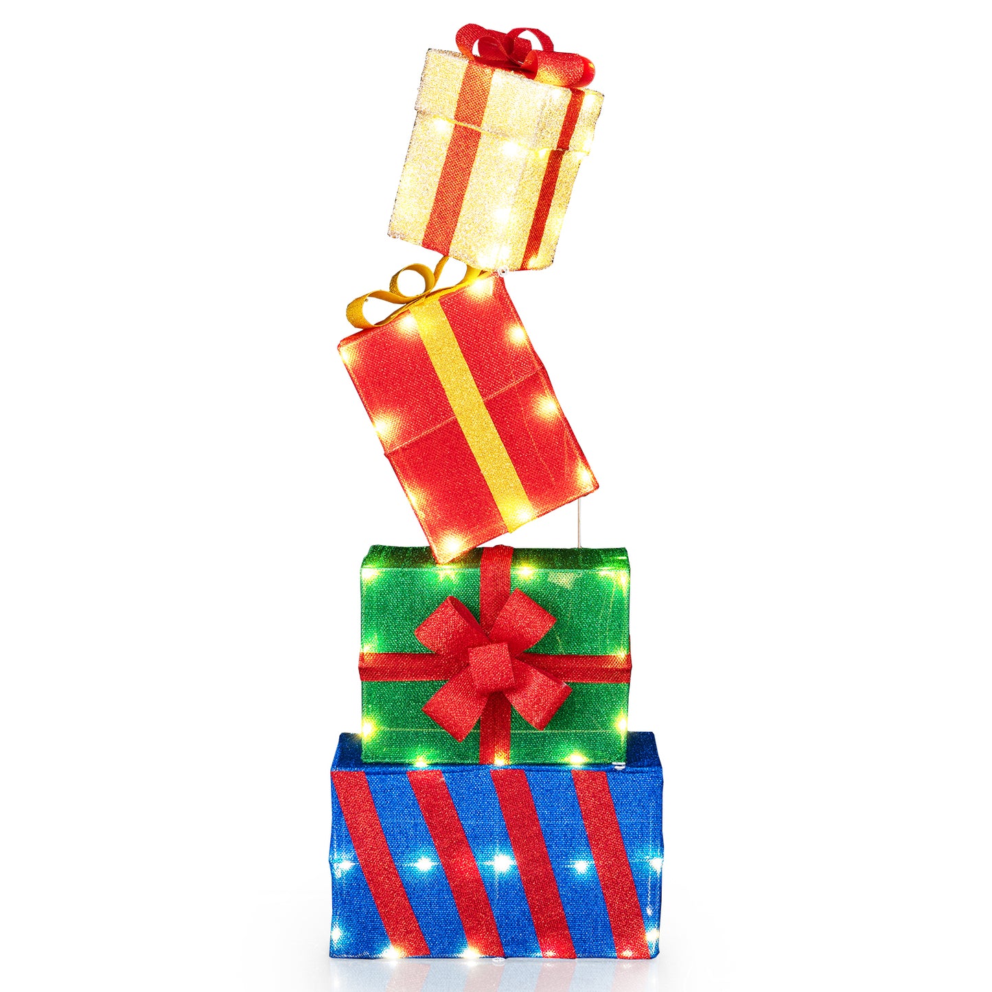 4 Ft Stackable Gift Boxes Set of 4 Stacked Christmas Present Boxes