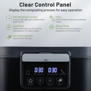 4 L Electric Composter with Lid and LED Display for Kitchen-Black