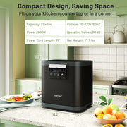 4 L Electric Composter with Lid and LED Display for Kitchen-Black