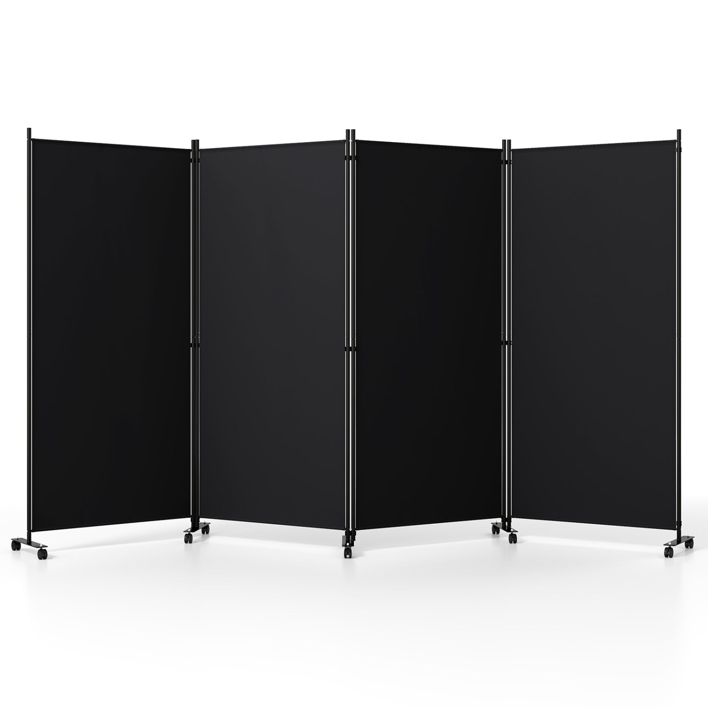 4-Panel Folding Room Divider with Wheels - 71.5" Tall