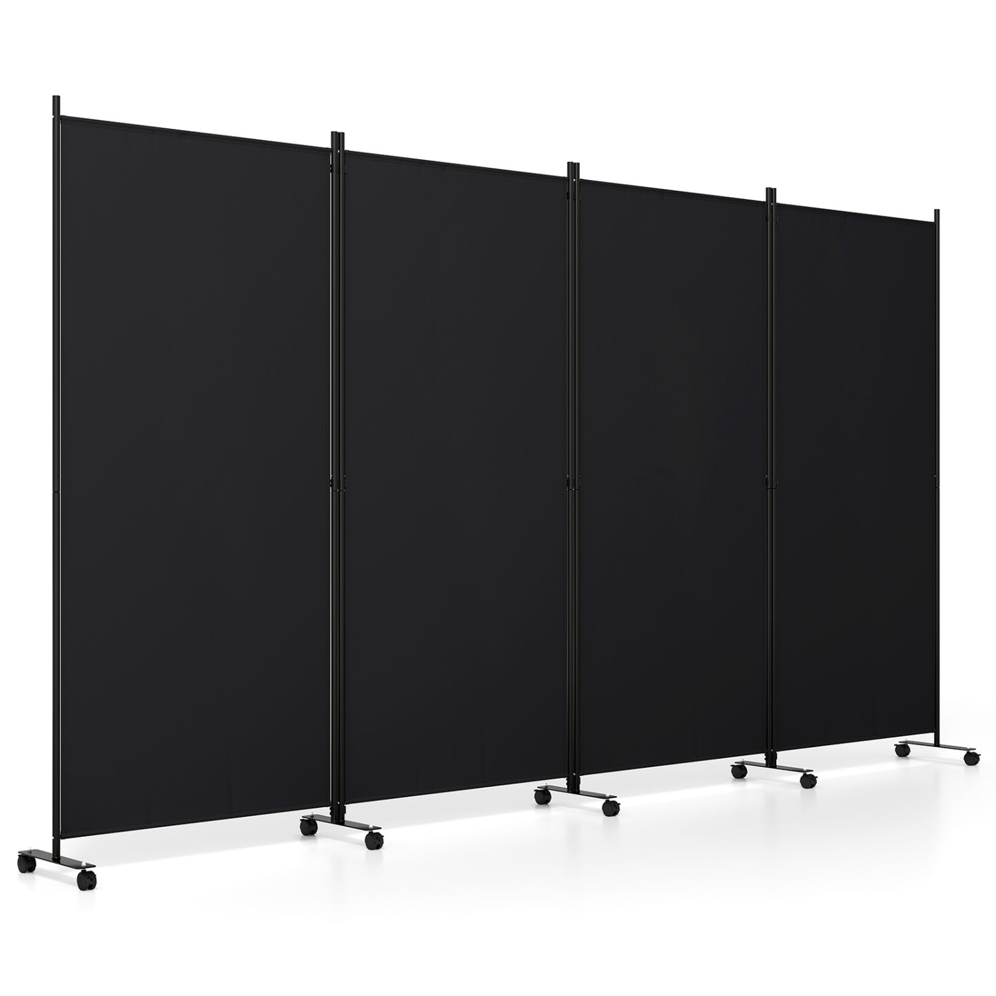 4-Panel Folding Room Divider with Wheels - 71.5" Tall