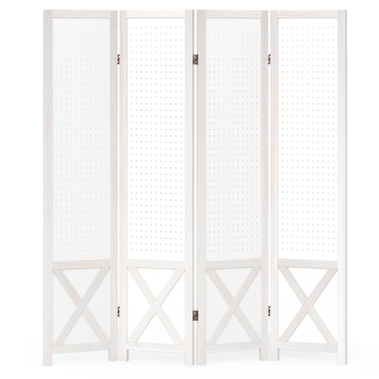 6-Panel Pegboard Room Divider 67 Inches Tall Foldable Privacy Screen