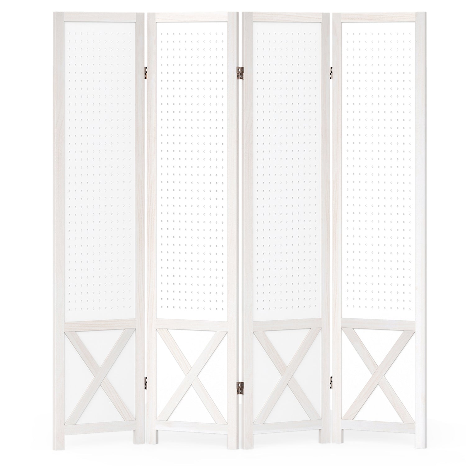 6-Panel Pegboard Room Divider 67 Inches Tall Foldable Privacy Screen