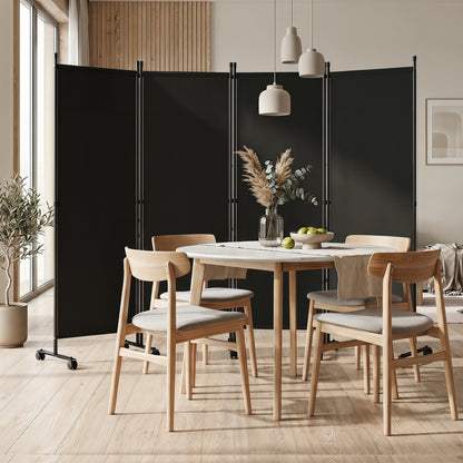 4-Panel Room Divider with Lockable Wheels - 87" x 68"