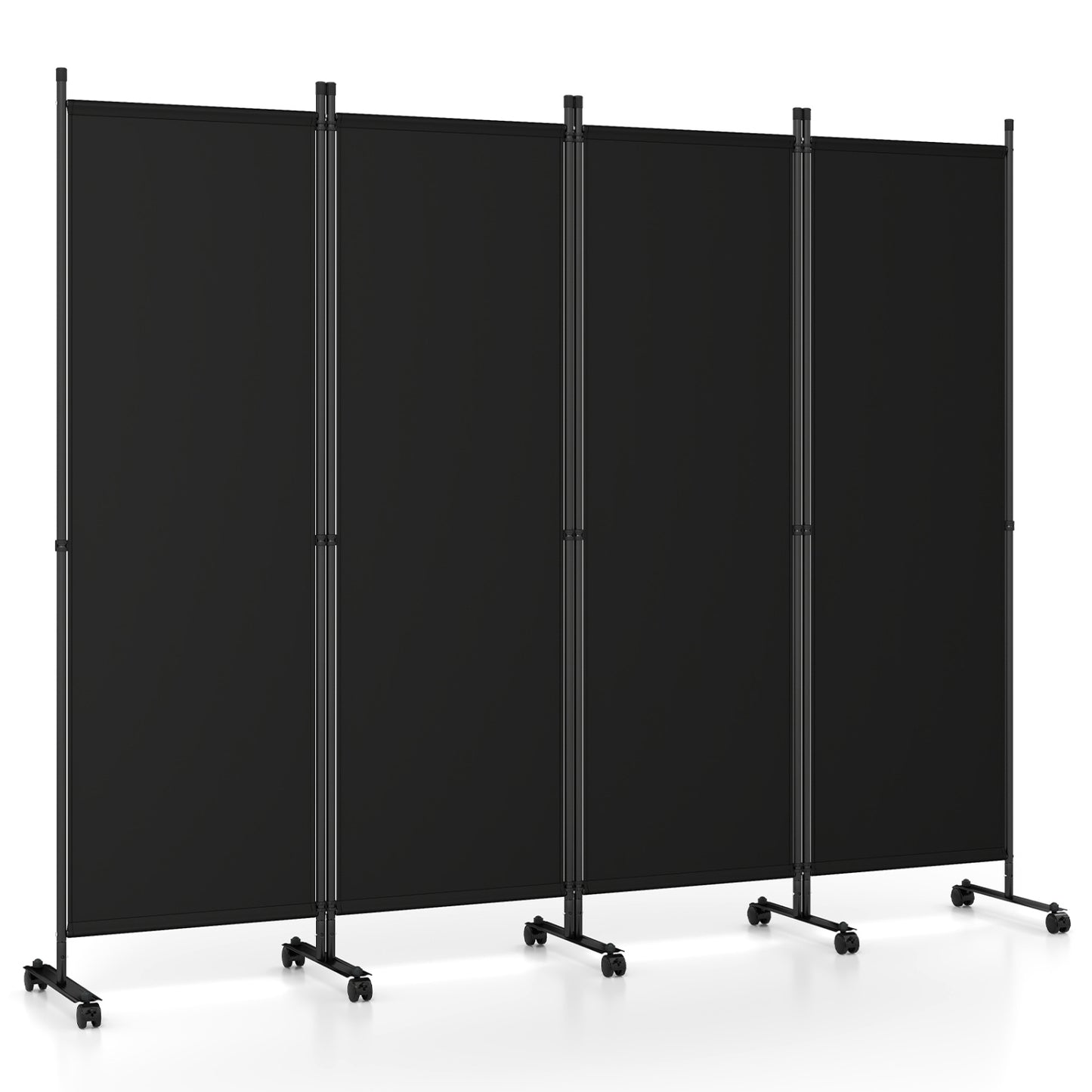 4-Panel Room Divider with Lockable Wheels - 87" x 68"