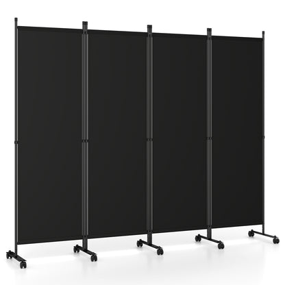 4-Panel Room Divider with Lockable Wheels - 87" x 68"