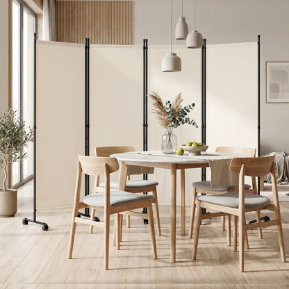 4-Panel Room Divider with Lockable Wheels - 87" x 68"