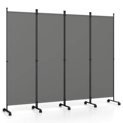 4-Panel Room Divider with Lockable Wheels - 87" x 68"