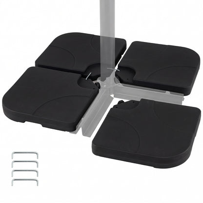 4-Piece Cantilever Offset Base 164 LBS Heavy-Duty Square with U-Locking Pins-Black