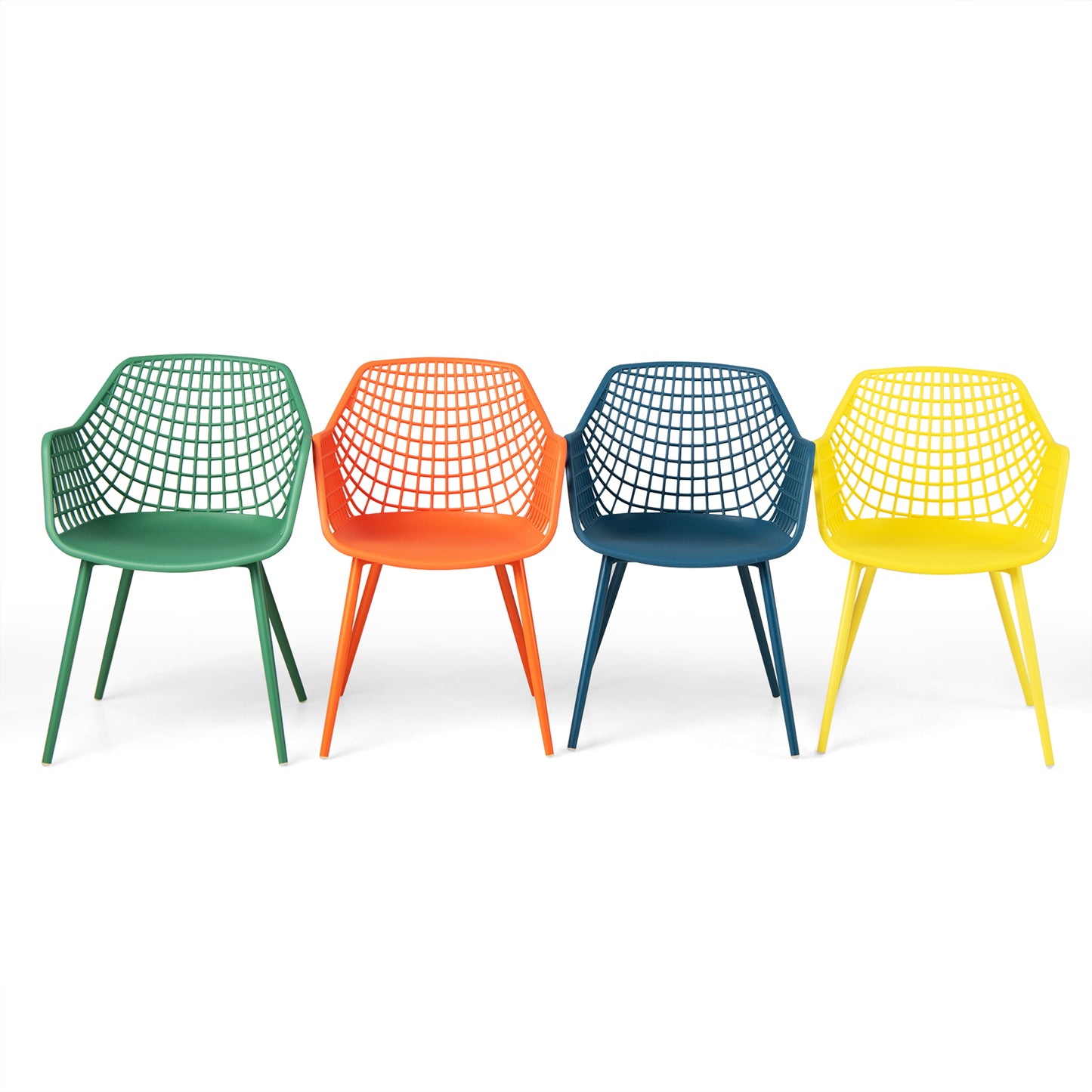 4 Pieces Kids Chairs with Curved Backrest and Ergonomic Armrests