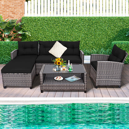 4 Pieces Patio Rattan