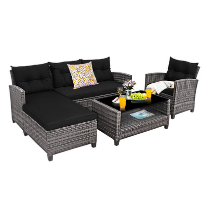 4 Pieces Patio Rattan