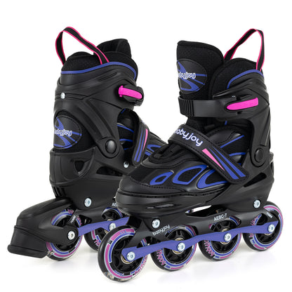 4 Sizes Adjustable Blade Roller with Light-up Wheels for Youth-Purple