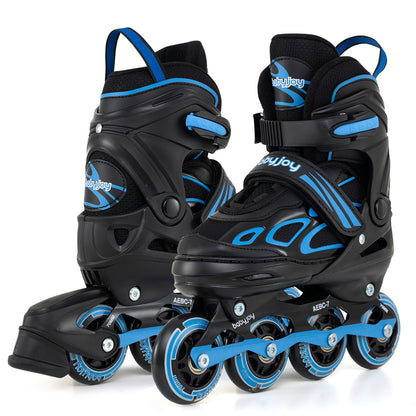 4 Sizes Adjustable Blade Roller with Light-up Wheels for Youth-Blue