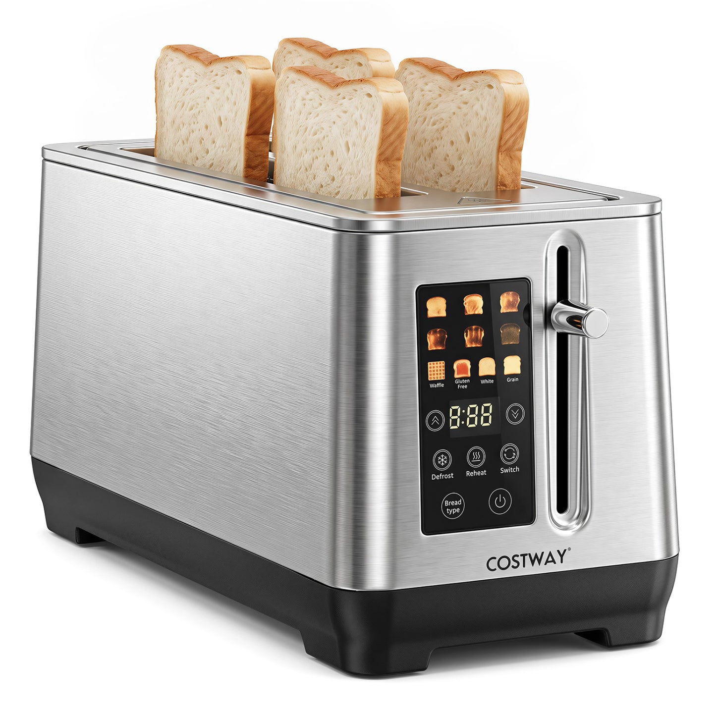 4 Slice Toaster with LED Display and 6 Browning Levels