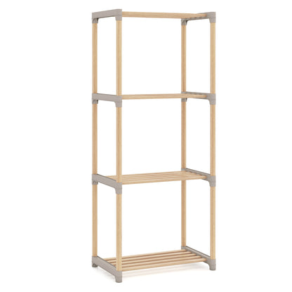 5-Tier Pine Wood Bookshelf with Open Shelves